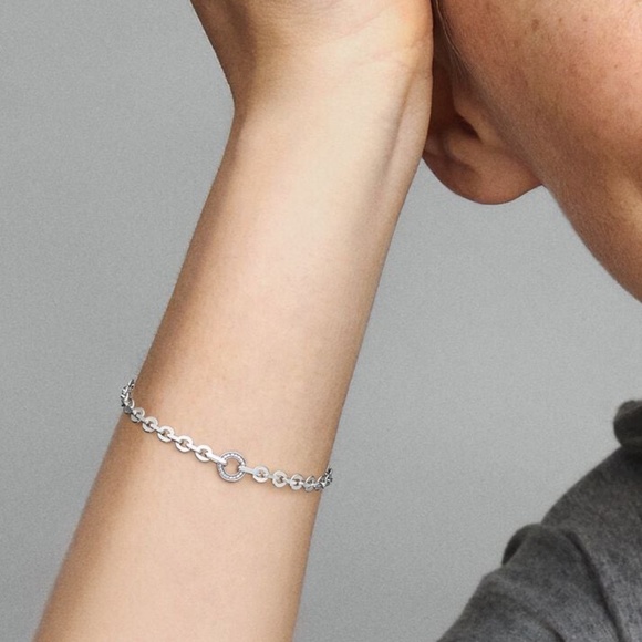 SOLD! - PANDORA Signature Pave Bold Chain Bracelet -New - 7.1" Length-GORGEOUS ! - Picture 2 of 5
